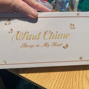 Wind Chime "Always in My Heart" - White and Gold Script
